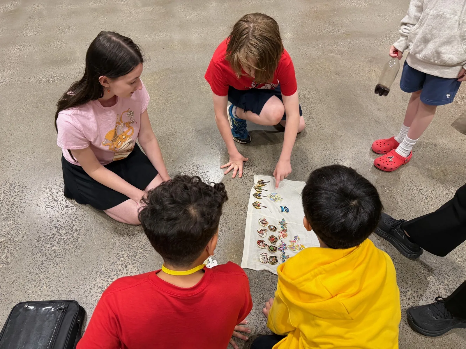 Fig. 16 — Looking over a team's pin display banner