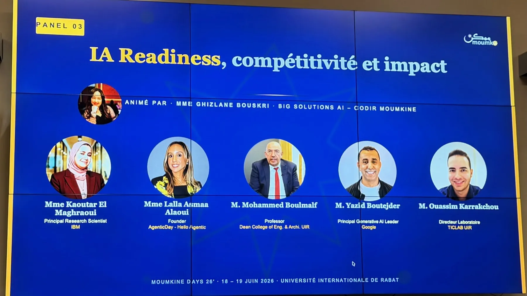 Panel 03: IA Readiness, compétitivité et impact at Moumkine Days, Rabat