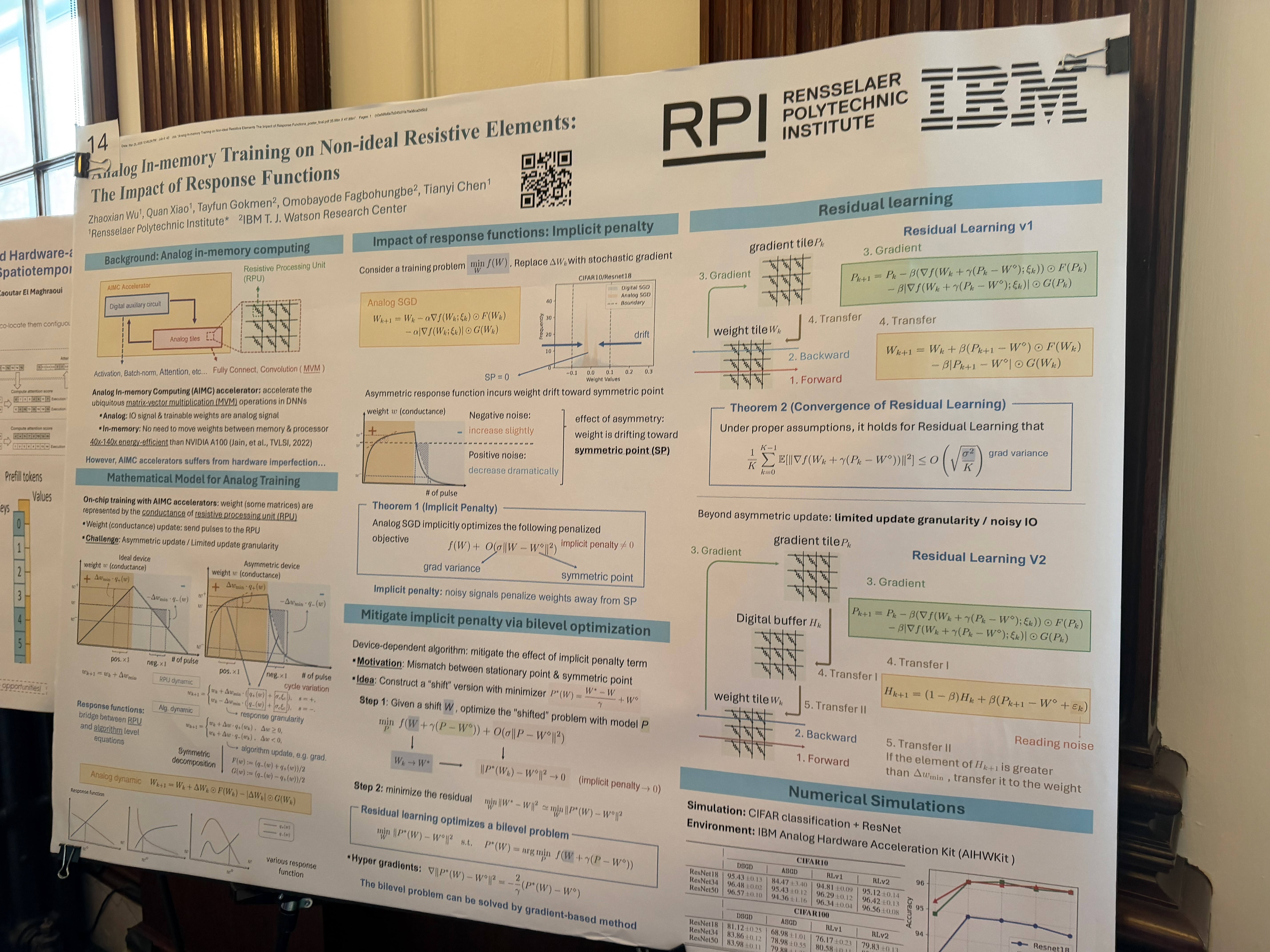Poster: Analog In-Memory Training on Non-Ideal Resistive Elements