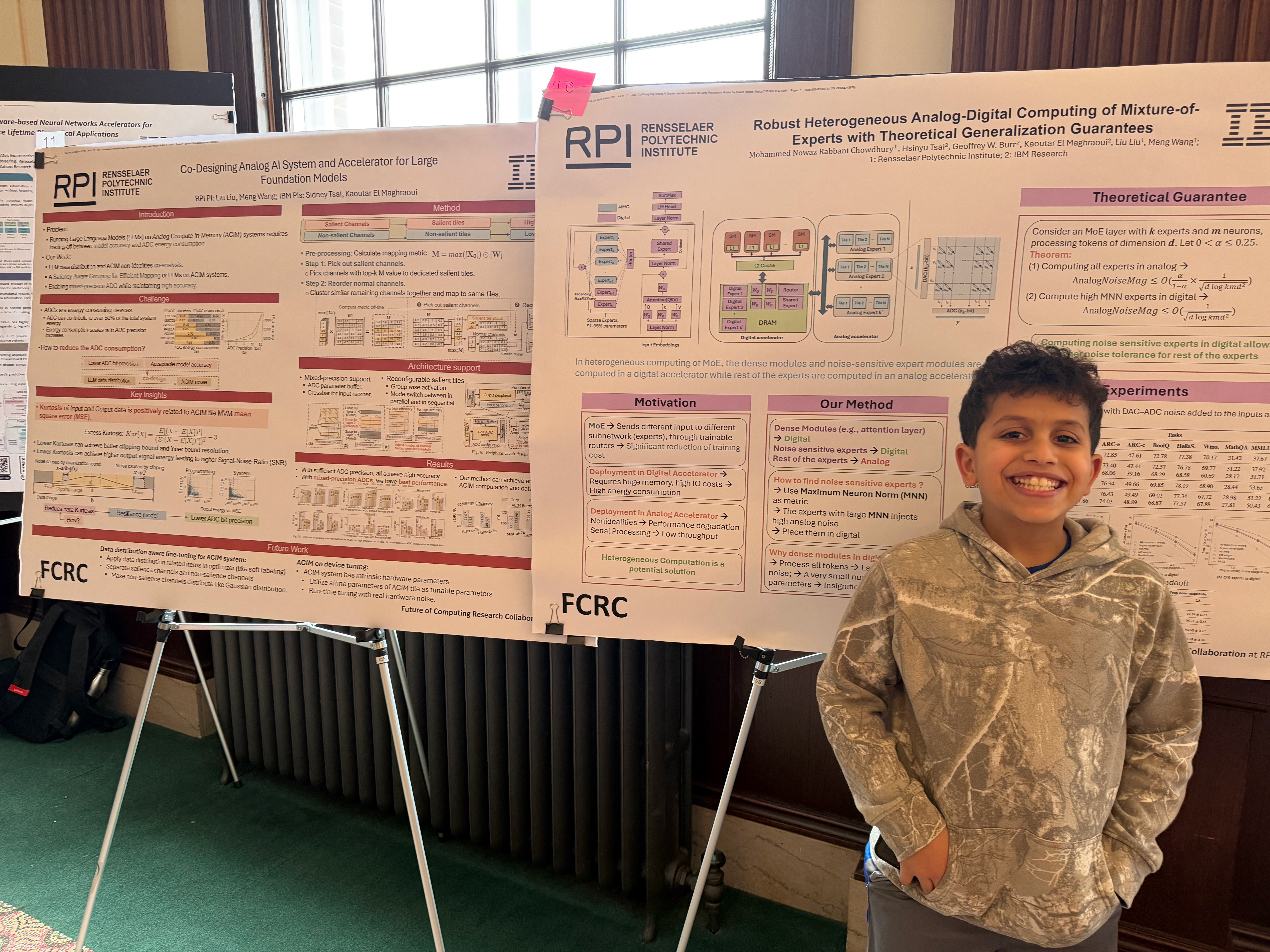 My son at the poster session